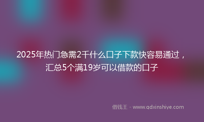 2025年热门急需2千什么口子下款快容易通过，汇总5个满19岁可以借款的口子