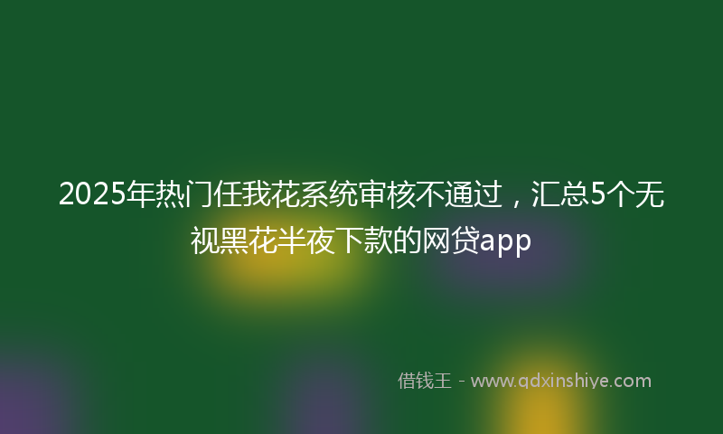 2025年热门任我花系统审核不通过，汇总5个无视黑花半夜下款的网贷app