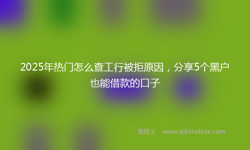 2025年热门怎么查工行被拒原因，分享5个黑户也能借款的口子