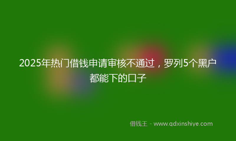 2025年热门借钱申请审核不通过，罗列5个黑户都能下的口子