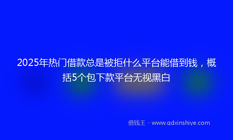 2025年热门借款总是被拒什么平台能借到钱，概括5个包下款平台无视黑白