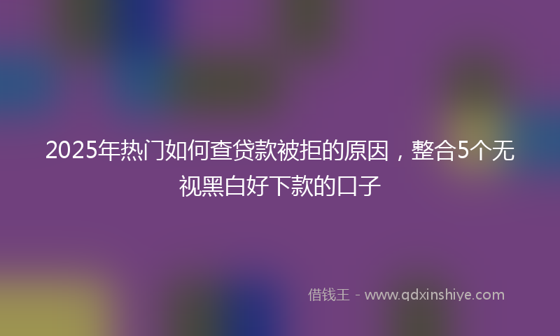 2025年热门如何查贷款被拒的原因，整合5个无视黑白好下款的口子