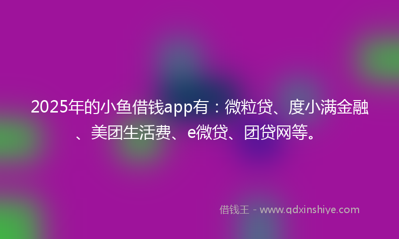 2025年的小鱼借钱app有：微粒贷、度小满金融、美团生活费、e微贷、团贷网等。