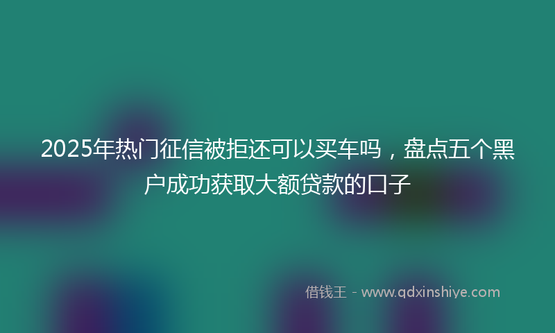 2025年热门征信被拒还可以买车吗，盘点五个黑户成功获取大额贷款的口子