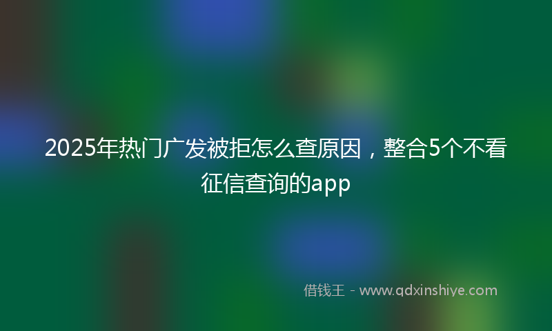 2025年热门广发被拒怎么查原因，整合5个不看征信查询的app