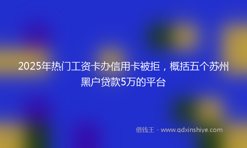 2025年热门工资卡办信用卡被拒，概括五个苏州黑户贷款5万的平台