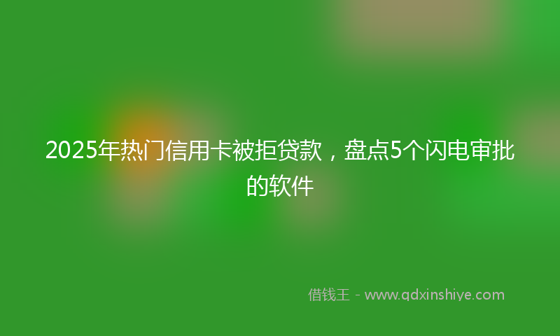2025年热门信用卡被拒贷款，盘点5个闪电审批的软件
