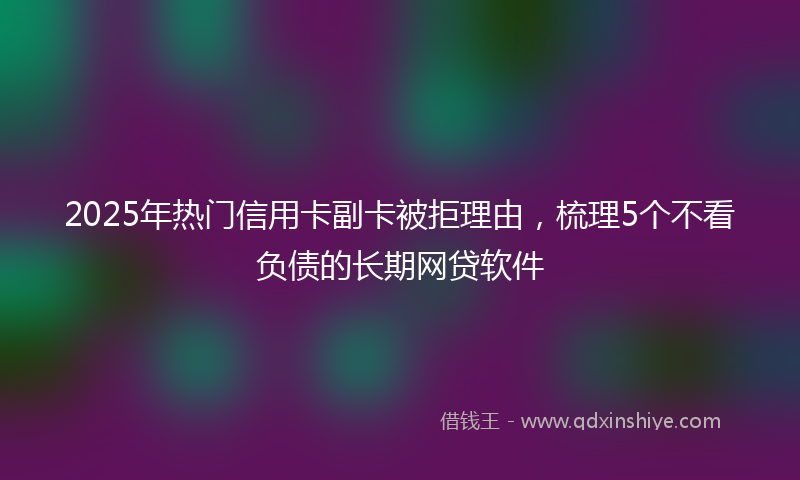 2025年热门信用卡副卡被拒理由，梳理5个不看负债的长期网贷软件