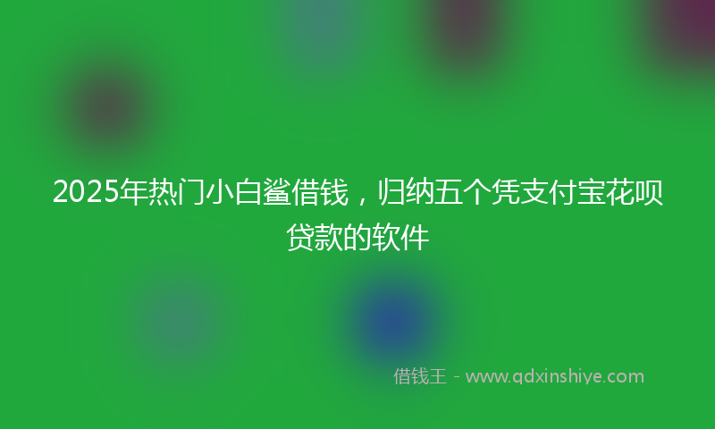 2025年热门小白鲨借钱，归纳五个凭支付宝花呗贷款的软件