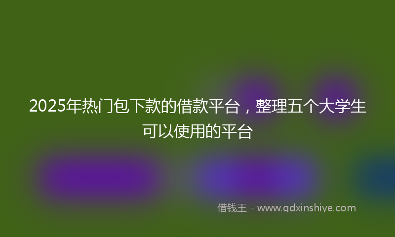 2025年热门包下款的借款平台，整理五个大学生可以使用的平台