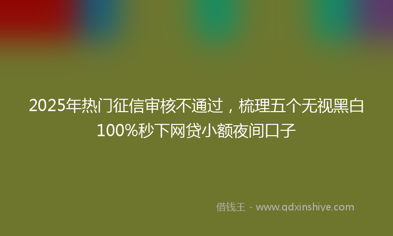2025年热门征信审核不通过，梳理五个无视黑白100%秒下网贷小额夜间口子