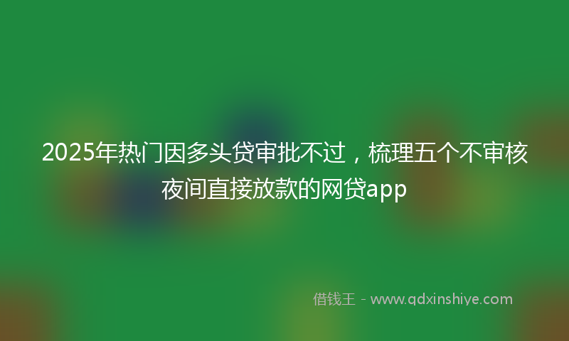 2025年热门因多头贷审批不过，梳理五个不审核夜间直接放款的网贷app