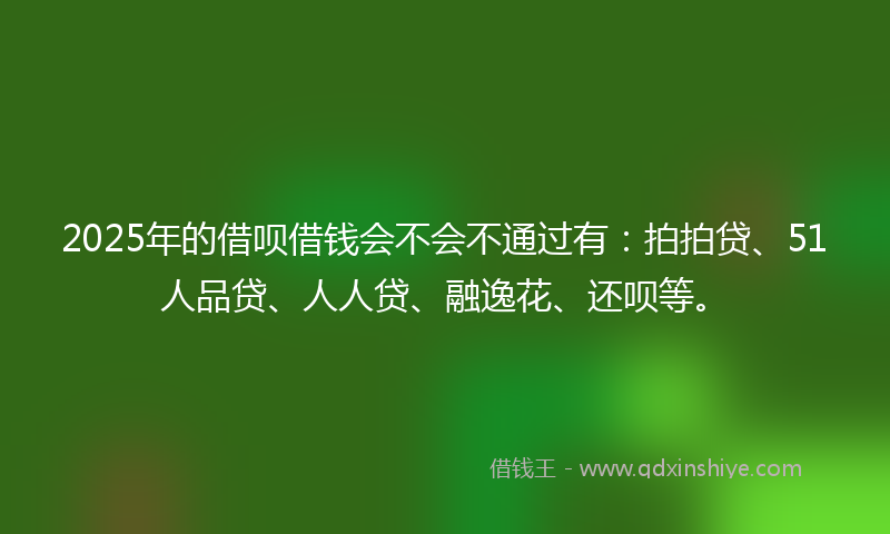 2025年的借呗借钱会不会不通过有：拍拍贷、51人品贷、人人贷、融逸花、还呗等。