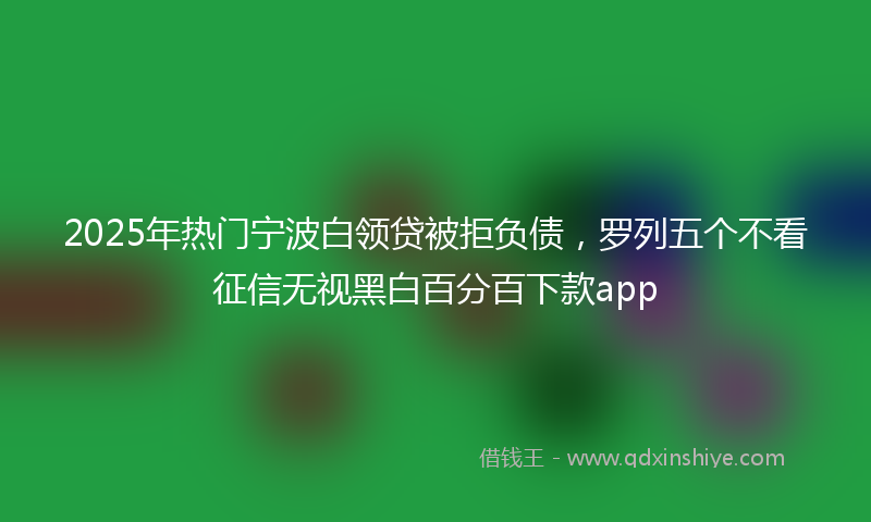 2025年热门宁波白领贷被拒负债，罗列五个不看征信无视黑白百分百下款app