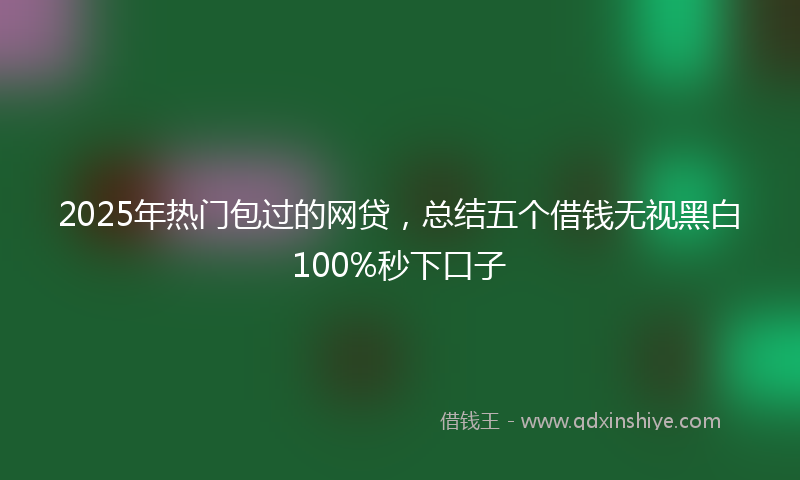 2025年热门包过的网贷，总结五个借钱无视黑白100%秒下口子