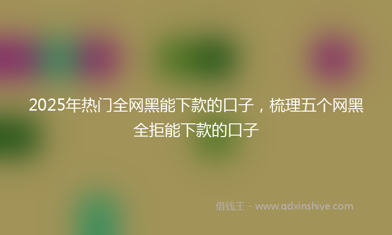 2025年热门全网黑能下款的口子，梳理五个网黑全拒能下款的口子