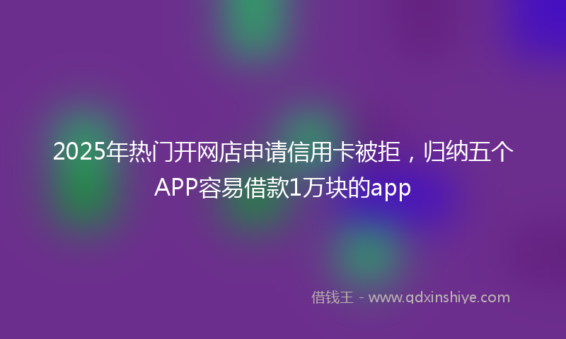 2025年热门开网店申请信用卡被拒，归纳五个APP容易借款1万块的app