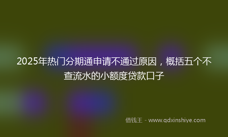 2025年热门分期通申请不通过原因，概括五个不查流水的小额度贷款口子