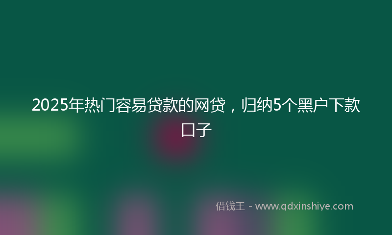 2025年热门容易贷款的网贷，归纳5个黑户下款口子