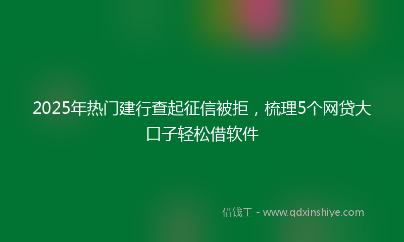2025年热门建行查起征信被拒，梳理5个网贷大口子轻松借软件