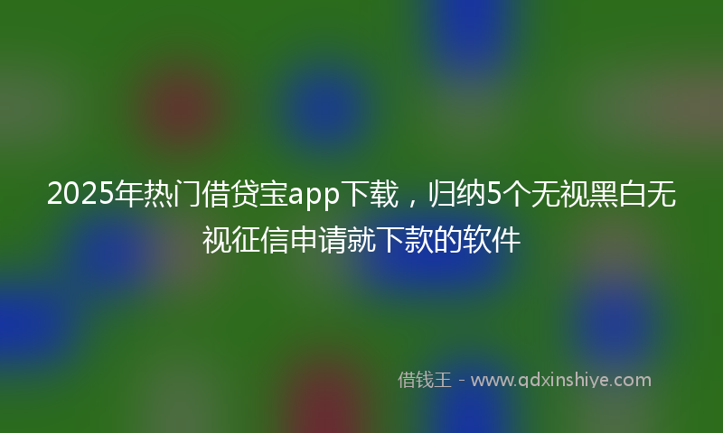 2025年热门借贷宝app下载，归纳5个无视黑白无视征信申请就下款的软件
