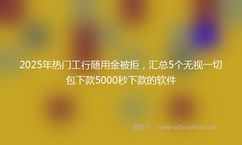 2025年热门工行随用金被拒，汇总5个无视一切包下款5000秒下款的软件