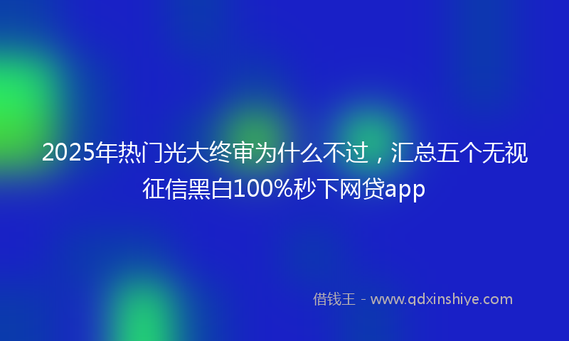 2025年热门光大终审为什么不过，汇总五个无视征信黑白100%秒下网贷app