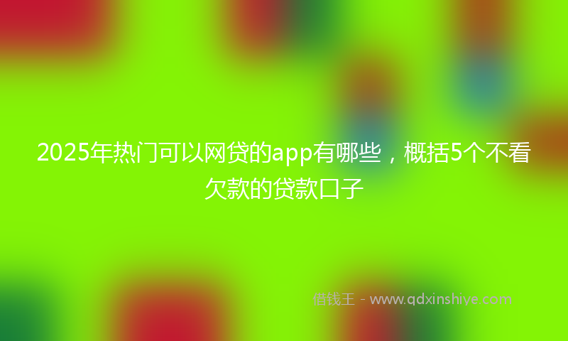 2025年热门可以网贷的app有哪些，概括5个不看欠款的贷款口子