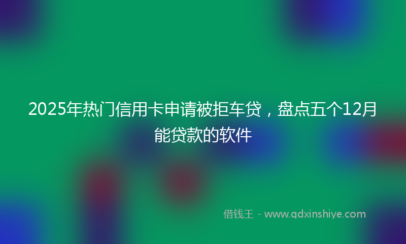 2025年热门信用卡申请被拒车贷，盘点五个12月能贷款的软件