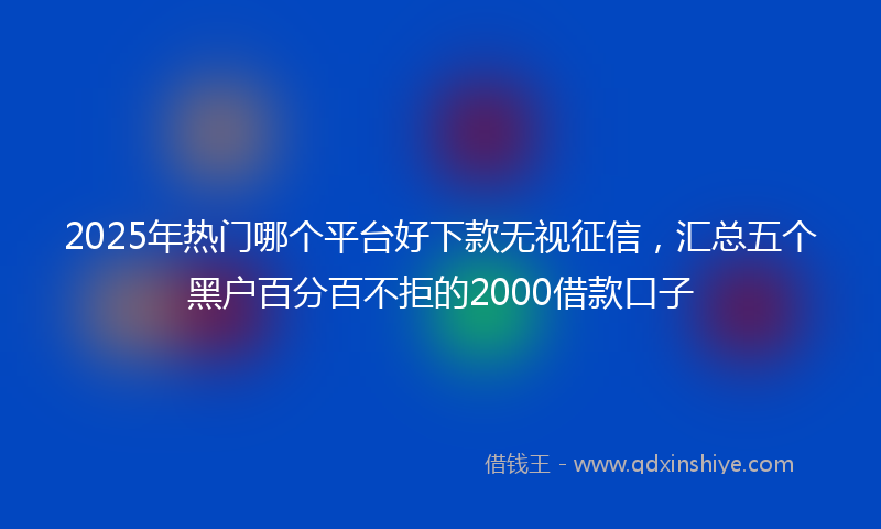 2025年热门哪个平台好下款无视征信，汇总五个黑户百分百不拒的2000借款口子