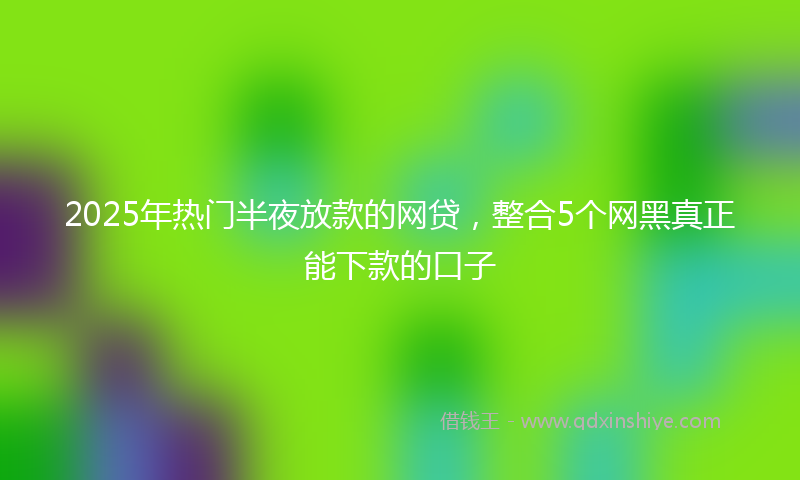 2025年热门半夜放款的网贷，整合5个网黑真正能下款的口子