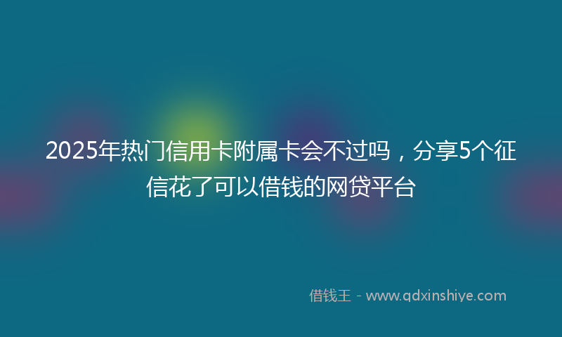 2025年热门信用卡附属卡会不过吗，分享5个征信花了可以借钱的网贷平台