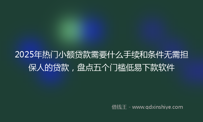 2025年热门小额贷款需要什么手续和条件无需担保人的贷款，盘点五个门槛低易下款软件