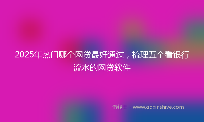 2025年热门哪个网贷最好通过，梳理五个看银行流水的网贷软件
