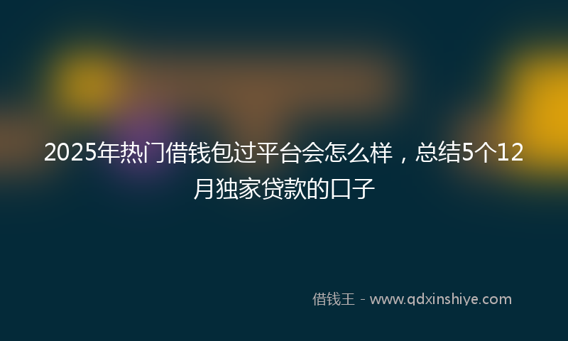 2025年热门借钱包过平台会怎么样，总结5个12月独家贷款的口子