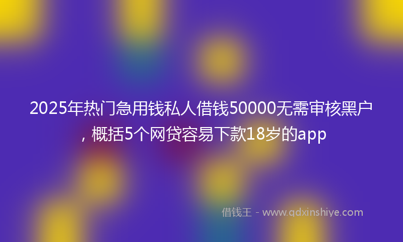 2025年热门急用钱私人借钱50000无需审核黑户，概括5个网贷容易下款18岁的app