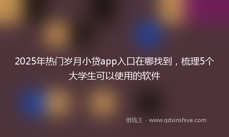 2025年热门岁月小贷app入口在哪找到，梳理5个大学生可以使用的软件