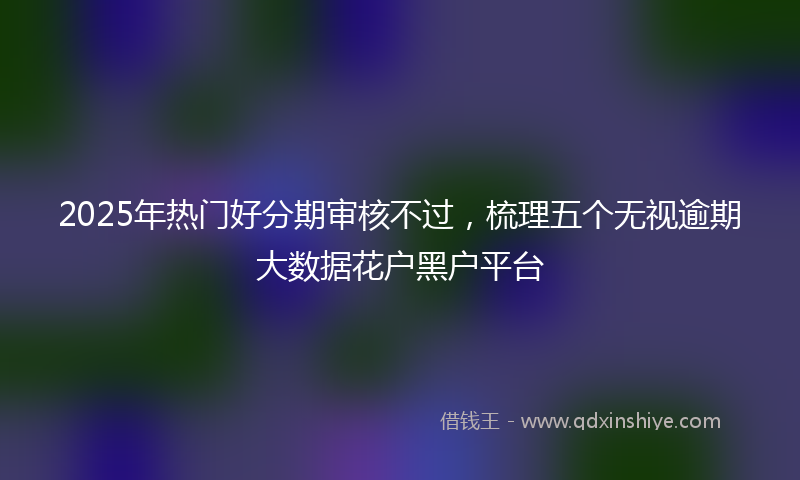 2025年热门好分期审核不过，梳理五个无视逾期大数据花户黑户平台