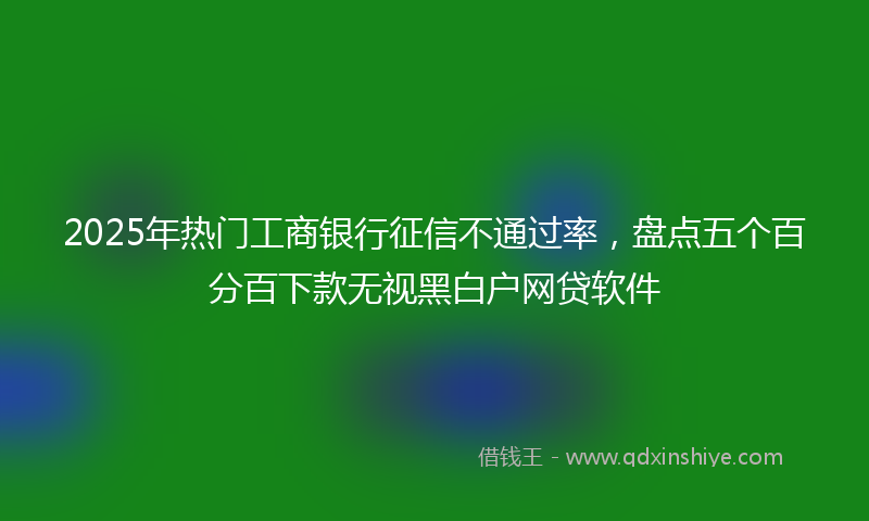 2025年热门工商银行征信不通过率，盘点五个百分百下款无视黑白户网贷软件