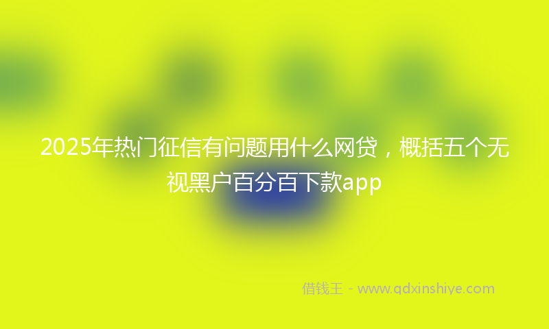 2025年热门征信有问题用什么网贷，概括五个无视黑户百分百下款app
