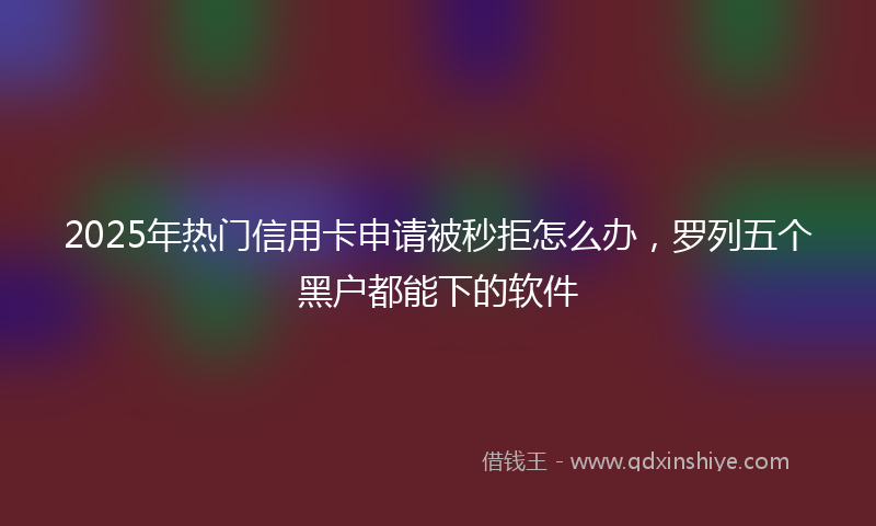 2025年热门信用卡申请被秒拒怎么办，罗列五个黑户都能下的软件
