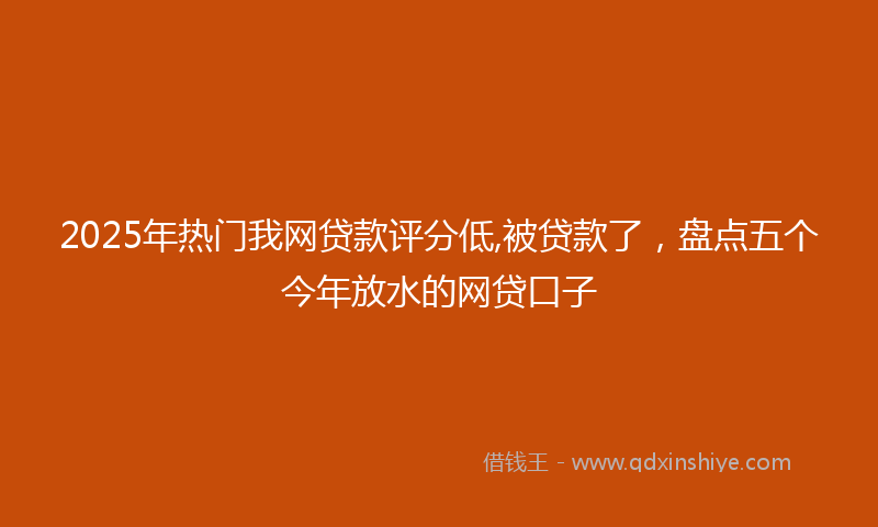 2025年热门我网贷款评分低,被贷款了，盘点五个今年放水的网贷口子