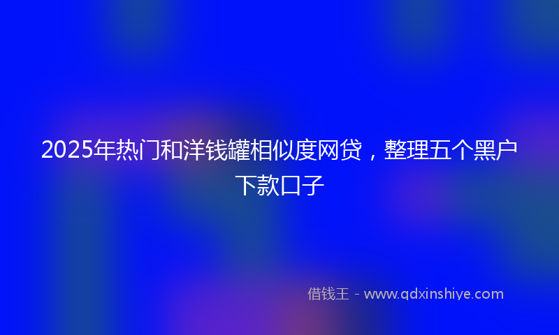 2025年热门和洋钱罐相似度网贷，整理五个黑户下款口子