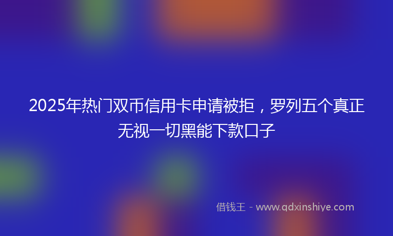 2025年热门双币信用卡申请被拒，罗列五个真正无视一切黑能下款口子