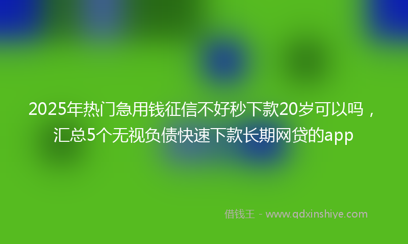 2025年热门急用钱征信不好秒下款20岁可以吗，汇总5个无视负债快速下款长期网贷的app