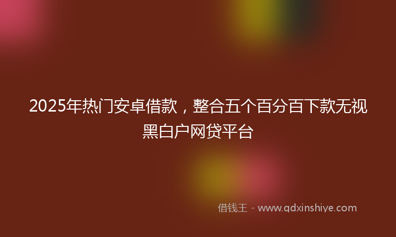 2025年热门安卓借款，整合五个百分百下款无视黑白户网贷平台