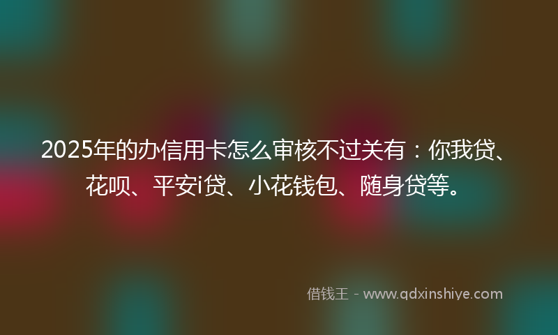 2025年的办信用卡怎么审核不过关有：你我贷、花呗、平安i贷、小花钱包、随身贷等。