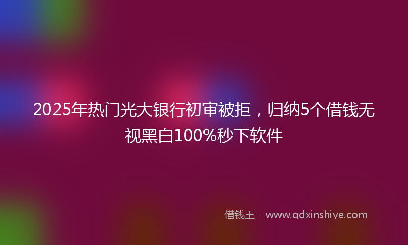 2025年热门光大银行初审被拒，归纳5个借钱无视黑白100%秒下软件