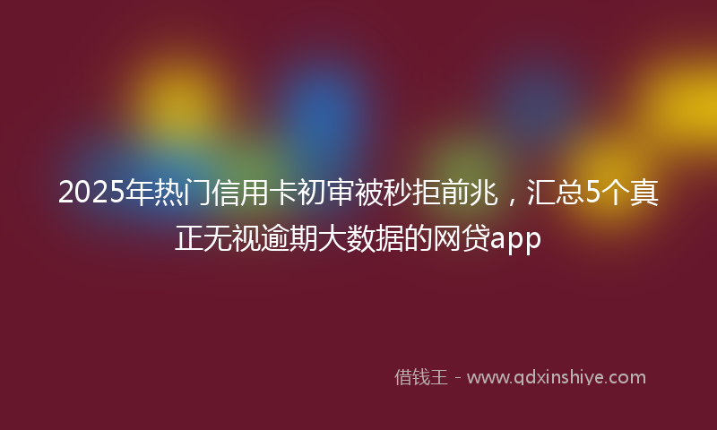 2025年热门信用卡初审被秒拒前兆，汇总5个真正无视逾期大数据的网贷app