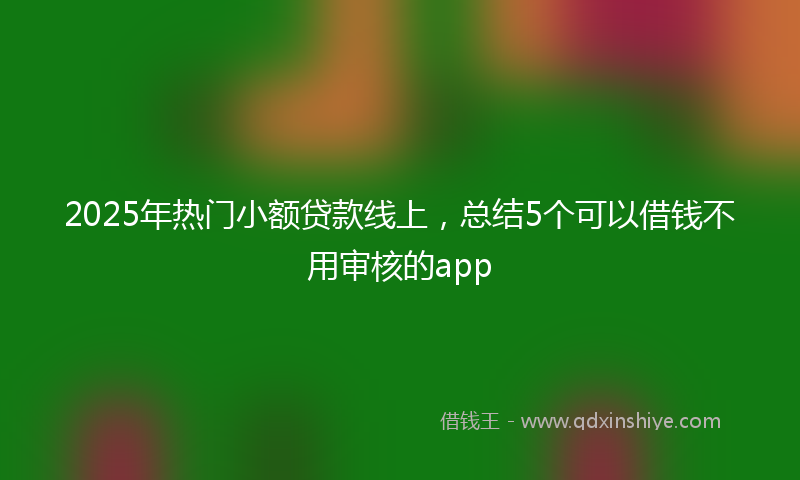 2025年热门小额贷款线上，总结5个可以借钱不用审核的app